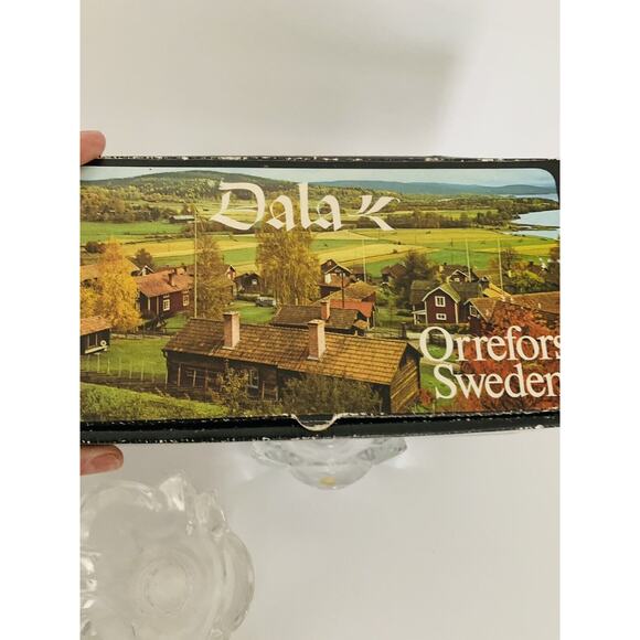 Vintage Orrefors Sweden Pair of Dish Taper Candleholders 4304 Lars Hellsten - Picture 9 of 12